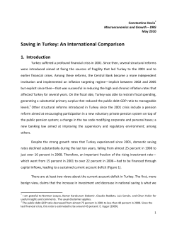 Saving in Turkey: An International Comparison