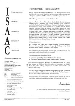 february 2000 - The International Study of Asthma and Allergies in