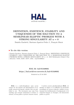 DEFINITION, EXISTENCE, STABILITY AND UNIQUENESS OF