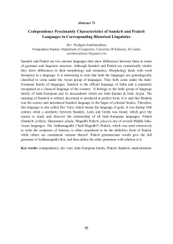 Codependency Proximately Characteristics of Sanskrit and Prakrit
