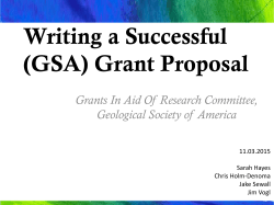 Writing a Successful (GSA) Grant Proposal