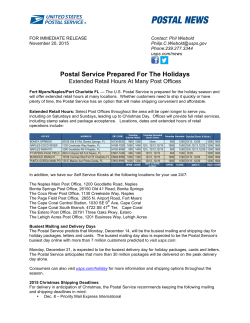 Postal Service Prepared For The Holidays