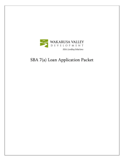 7(a) Loan Application - Wakarusa Valley Development