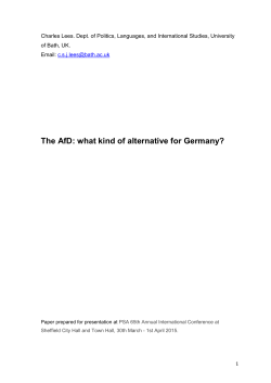 The AfD: what kind of alternative for Germany?