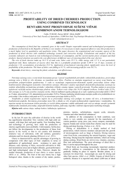 profitability of dried cherries production using combined technology