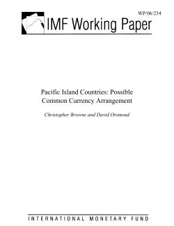 Pacific Island Countries: Possible Common Currency