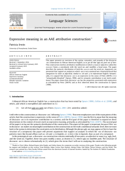 Expressive meaning in an AAE attributive construction
