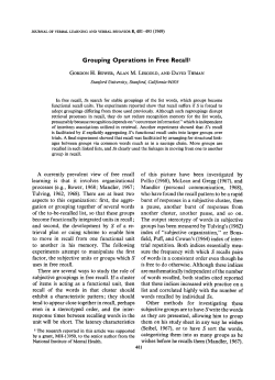 Grouping Operations in Free RecallZ