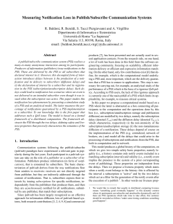 Measuring Notification Loss in Publish/Subscribe Communication