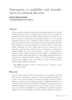 Punctuation as readability and textuality factor in technical