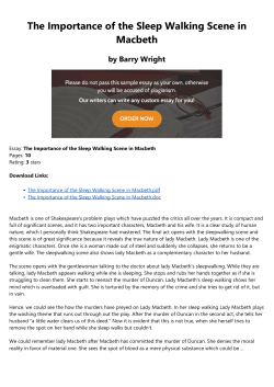 The Importance of the Sleep Walking Scene in Macbeth