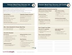 Freezer Meal Prep Grocery List