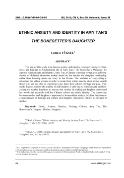 ethnic anxiety and identity in amy tan`s the bonesetter`s daughter