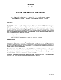 Handling non-standardized questionnaires