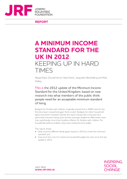 A minimum income standard for the UK in 2012