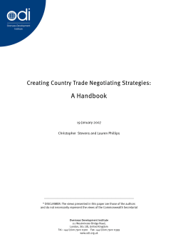 Creating Country Trade Negotiating Strategies