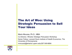 The Art of Woo: Using Strategic Persuasion to Sell Your Ideas