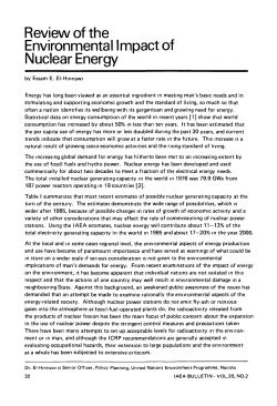 Review of the Environmental Impact of Nuclear Energy