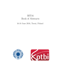BIT16 Book of Abstracts
