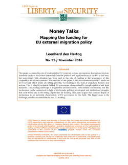 Money talks: Mapping the funding for EU external migration policy