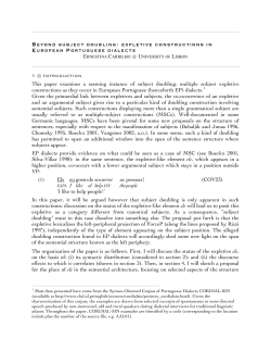 1 Introduction This paper examines a seeming instance of subject