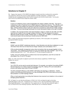 Solutions to Chapter 9 - Communication Networks