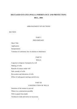 Malawi Deceased Estates (Wills, Inheritance and Protection)
