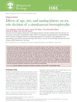 Effects of age, size, and mating history on sex