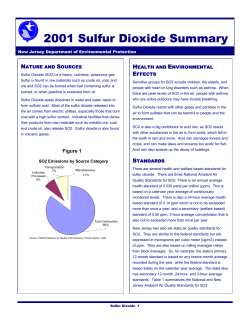 2001 Sulfur Dioxide Summary