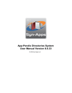 App-Pendix Directories System User Manual and Install - Syn-Apps