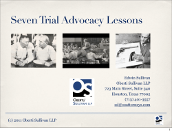 Seven Trial Advocacy Lessons