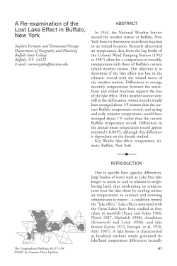 A Re-examination of the Lost Lake Effect in buffalo, New york