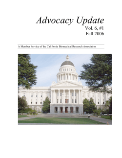 Advocacy Update - California Biomedical Research Association