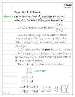 Complex Fractions ( ) 12 12