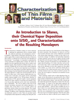 An Introduction to Silanes, their Chemical Vapor Deposition onto Si