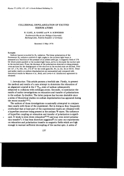 COLLISIONAL DEPOLARIZATION OF EXCITED SODIUM ATOMS I
