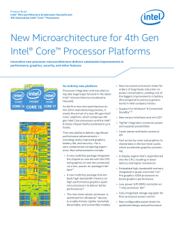 New Microarchitecture for 4th Gen Intel&reg; Core&trade; Processor Platforms