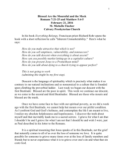 2-21-16 Mournful and Meek - Calvary Presbyterian Church