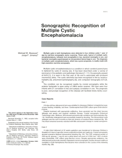 Sonographic Recognition of Multiple Cystic Encephalomalacia