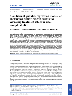 Conditional quantile regression models of melanoma tumor growth