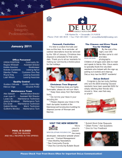 January 2011 - DeLuz Family Housing