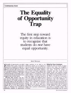 The Equality of Opportunity Trap