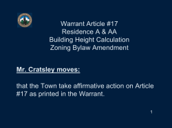 Article 17 - Town of Concord MA