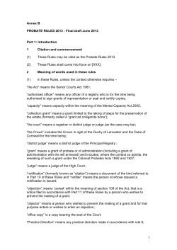 Probate rules 2013