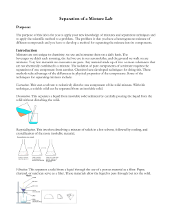 Separation of a Mixture Lab