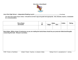 Independent Reading Log For