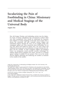 Secularizing the Pain of Footbinding in China: Missionary