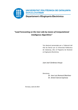 Load Forecasting on the User-side by means of