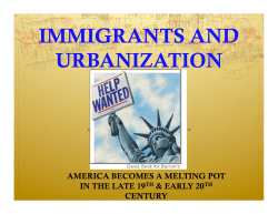 Immigrants and Urbanization