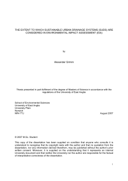 THE EXTENT TO WHICH SUSTAINABLE URBAN DRAINAGE